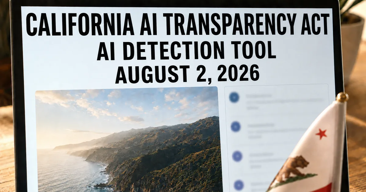 カリフォルニアAI透明化法が8月2日施行、無料のAI検出ツールが義務に