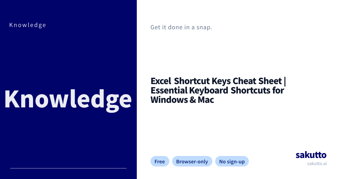 Excel Shortcut Keys Cheat Sheet | Essential Keyboard Shortcuts for ...